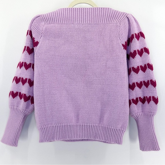 LoveShackFancy Multicolor Heart Pattern Sweater - Picture 4 of 10